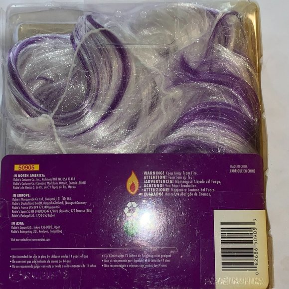 Rubie's Women's Costume Purple Chill Long Hair Wig New Old Stock - Picture 3 of 8